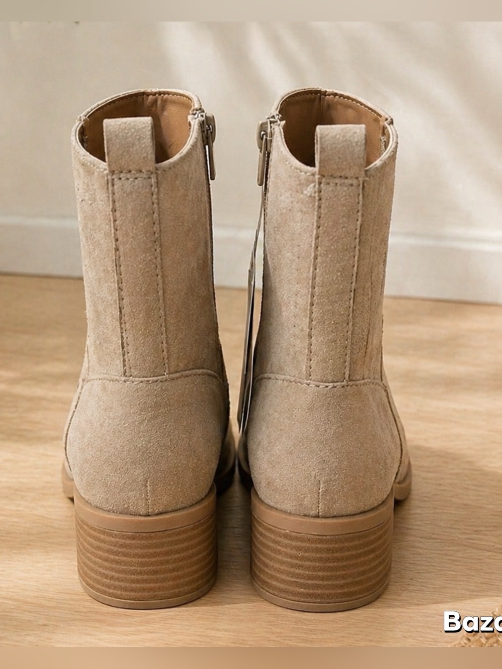 Sz 9 Universal Threads Crown Vintage Ryder Suede Booties In Taupe - Picture 4 of 6